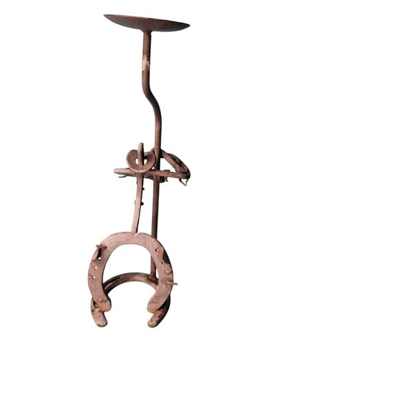 Cowboy Horseshoe Sculpture Candle Holder - Picture 5 of 8